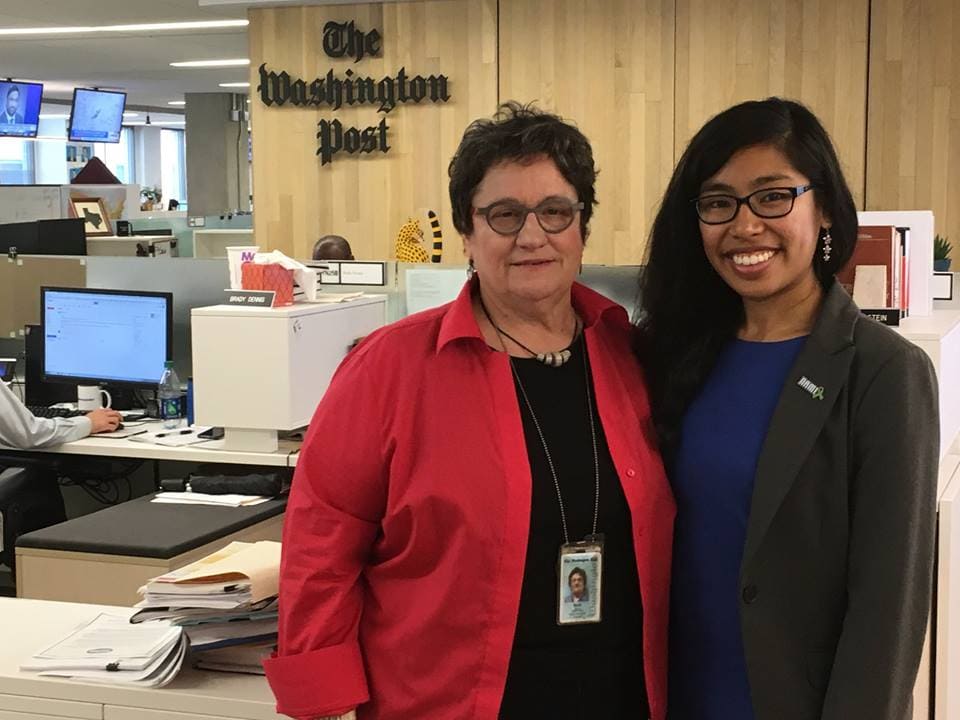 Amy Ellis Nutt, left, and Ryann Tanap at the Washington Post offices