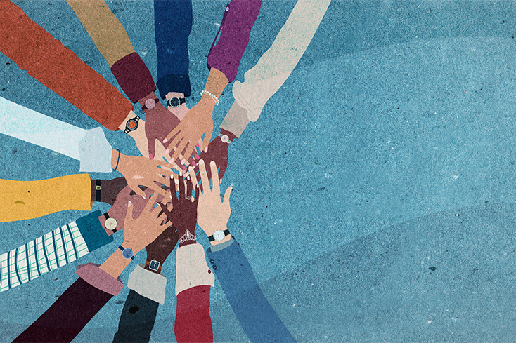 Hands in a circle