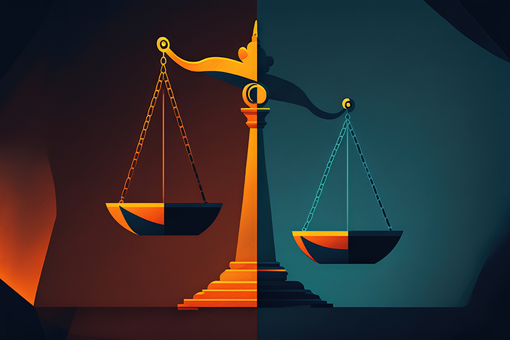 Illustration of the scales of justice
