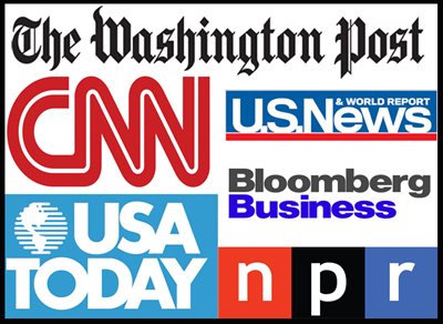 collage of news media logos