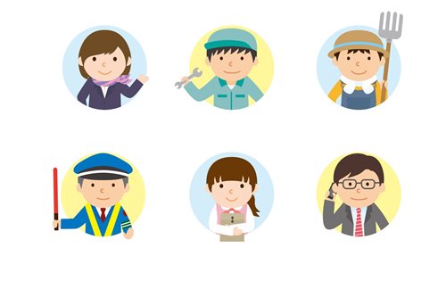 illustration of people in various work attire