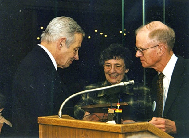 John Nash with NAMI Mercer Executive Director Chomy Garces and President Bill Wilmot