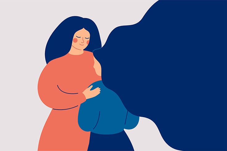 woman comforting girl