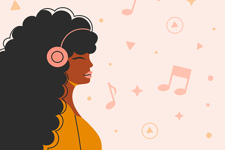 Person listening to music