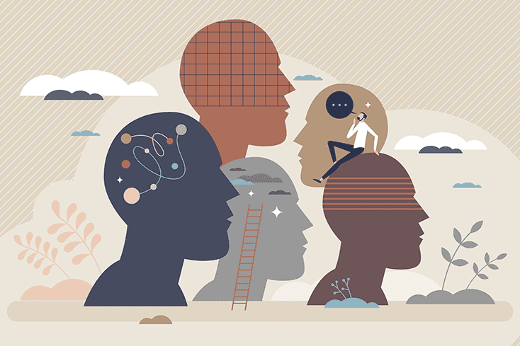 Man with schizophrenia reflects