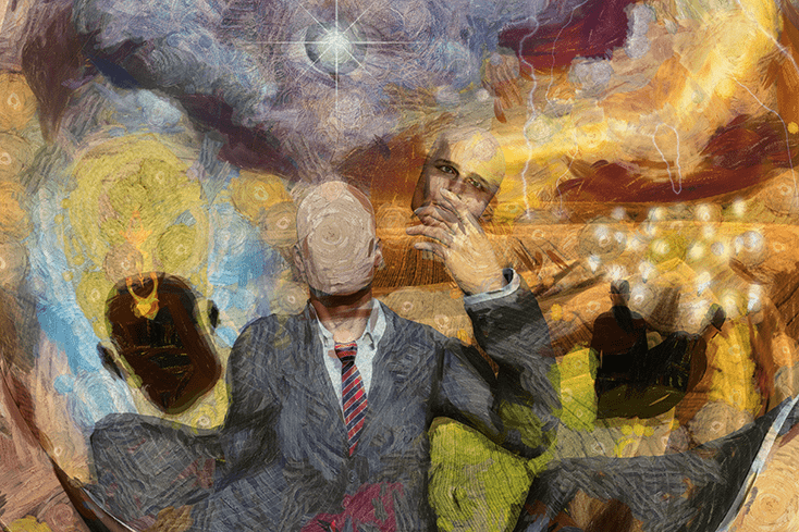 Man with schizophrenia