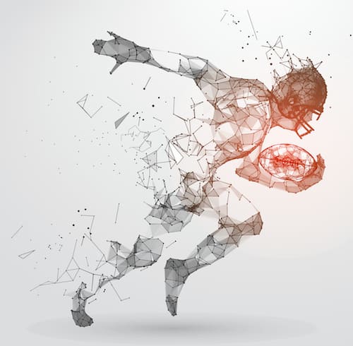 illustration of football player running with the ball