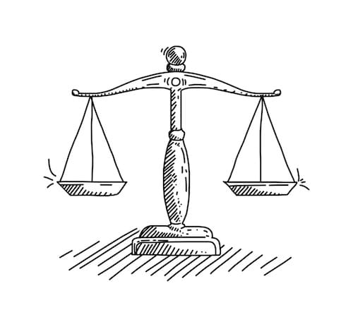 scales of justice drawing