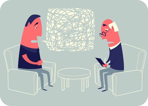 illustration of a counselling session