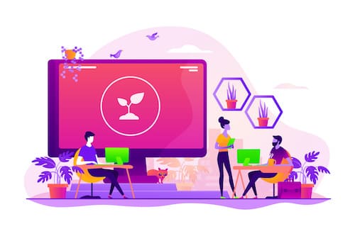 illustration of people working at an office