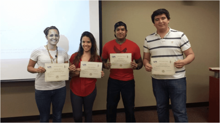 Receiving their certifications
