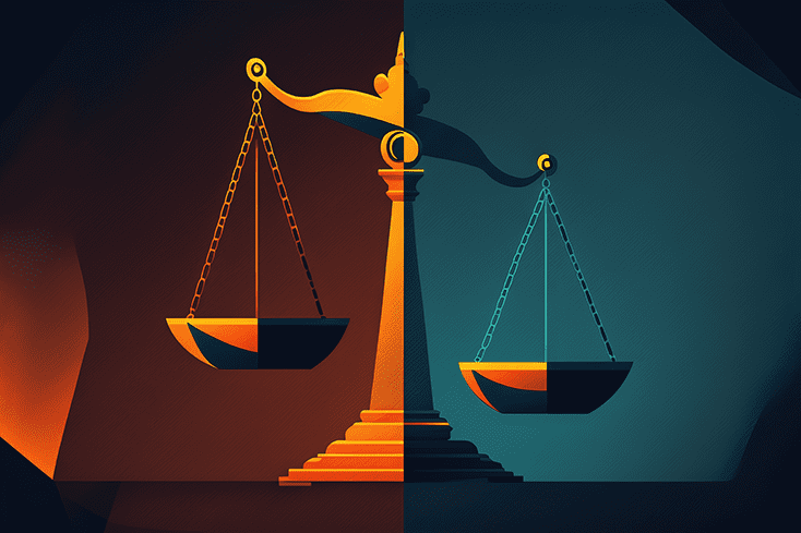 Illustration of the scales of justice